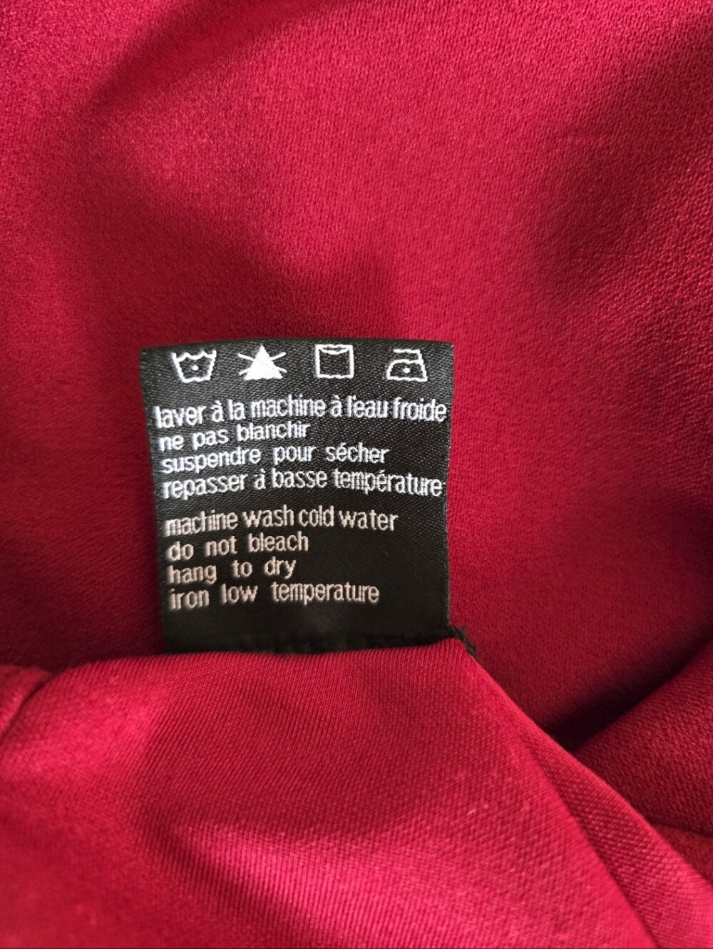 Cold-Shoulder Ruffle Sheath Dress in Deep Red - Picture 16 of 16